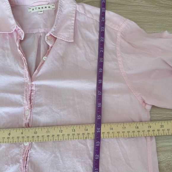 xirena XS beau shirt light pink button up office preppy - Picture 7 of 8